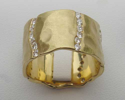 yellow gold designer diamond ring
